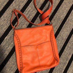 The Sak Leather Crossbody Purse Bag Coral Pink Orange
